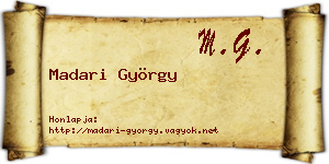 Madari György névjegykártya